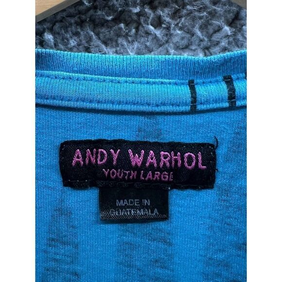 Andy Warhol Blue Knifes All Over Print Youth XL T-Shirt - Picture 3 of 3
